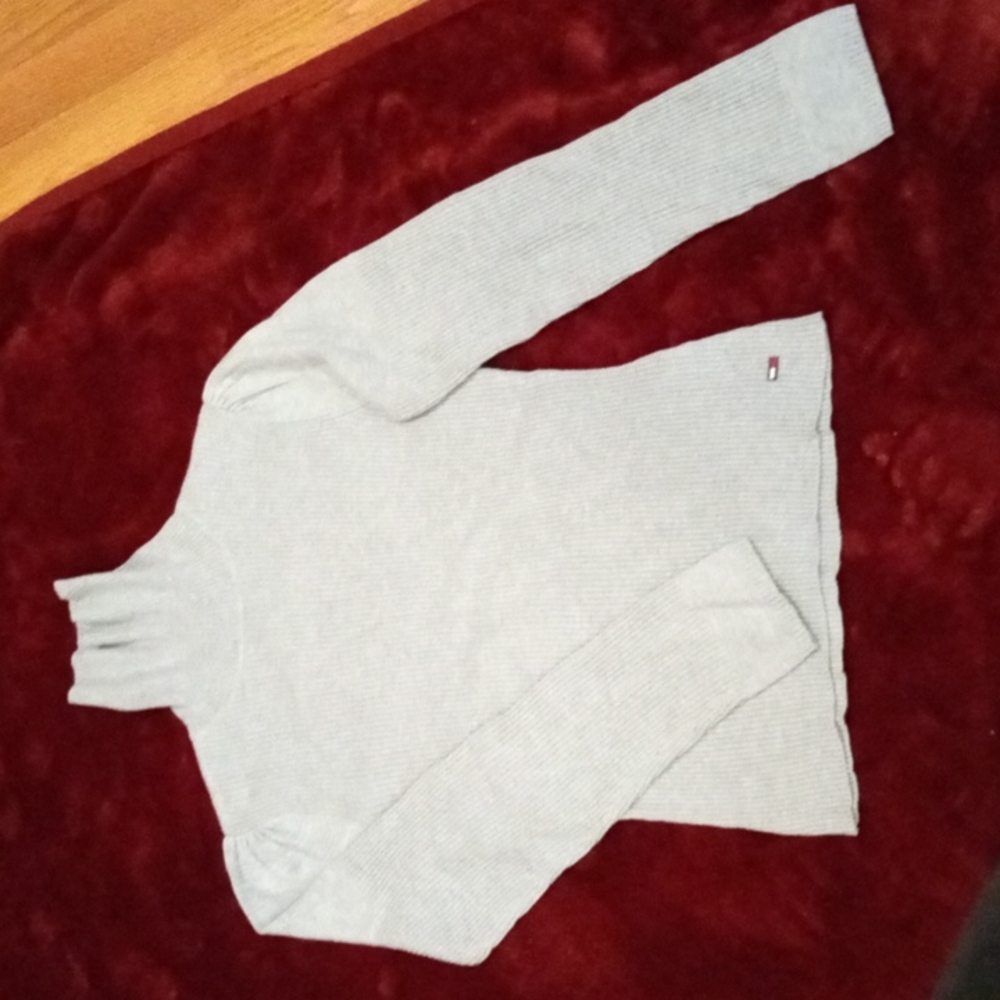 Tommy Hilfiger grey ribbed turtleneck
